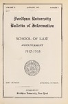 Bulletin of Information 1917-1918 by Fordham Law School