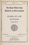 Bulletin of Information 1918-1919 by Fordham Law School