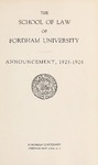 Bulletin of Information 1925-1926 by Fordham Law School