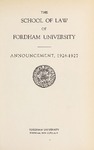Bulletin of Information 1926-1927 by Fordham Law School