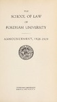 Bulletin of Information 1928-1929 by Fordham Law School