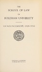 Bulletin of Information 1929-1930 by Fordham Law School