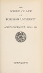 Bulletin of Information 1930-1931 by Fordham Law School