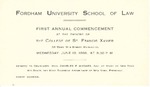 Commencement - admittance ticket by Fordham Law School