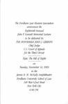 Program for the 18th Annual John F. Sonnett Memorial Lecture Series: Bill of Rights by John J. Gibbons