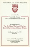 Invitation to the Twentieth Annual John F. Sonnett Memorial Lecture Series: The Advocate: Should He Speak or Write?