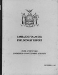 Campaign Financing: Preliminary Report by New York State Commission on Government Integrity