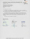 Letter from the Canadian Italian Advocates Organization to Geraldine Ferraro by Canadian Italian Advocates Organization and Geraldine Ferraro