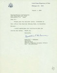 Letter from Madeline C. McNamara, United States Department of State, to Geraldine Ferraro