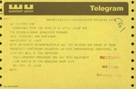 Telegram from Bill Ferguson, CEO of the New York Telephone Company, to Geraldine Ferraro