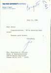 Letter from Sidney Frigand, Director of Public Affairs for the Port Authority of New York, to Geraldine Ferraro
