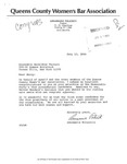 Letter from Annamarie Policriti, President of the Queens County Women's Bar Association, to Geraldine Ferraro